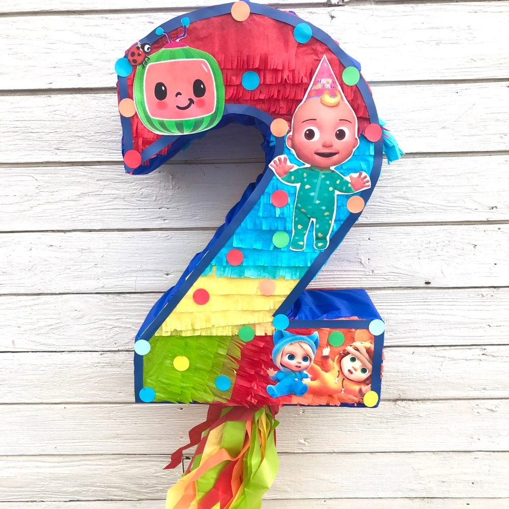 Handmade Cocomelon Number Two piñata